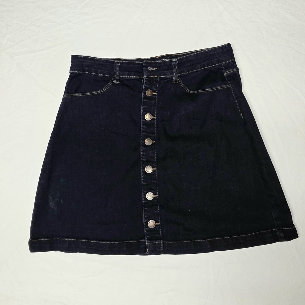 Women's Wax Jean‎ Denim Button-up Skirt Size Large